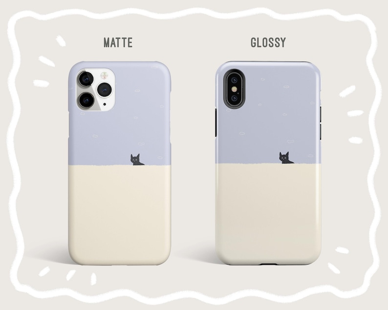Cute Black Cat Pastel Phone Case, iPhone 12 Mini 11 Pro Max X XR XS 7 8 Samsung Galaxy Note 9 10 Galaxy S9 S10 S20 S21 Google Pixel 5 4 3XL image 3