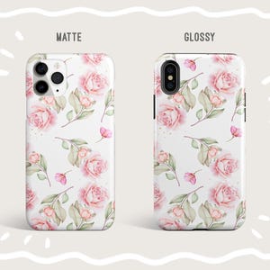 Pink Vintage Flower Phone Case for iPhone 12 Mini 11 Pro Max X XR XS 7 8 Plus Samsung Galaxy Note 8 9 10 Galaxy S10 S20 Google Pixel 2 3 4XL image 3