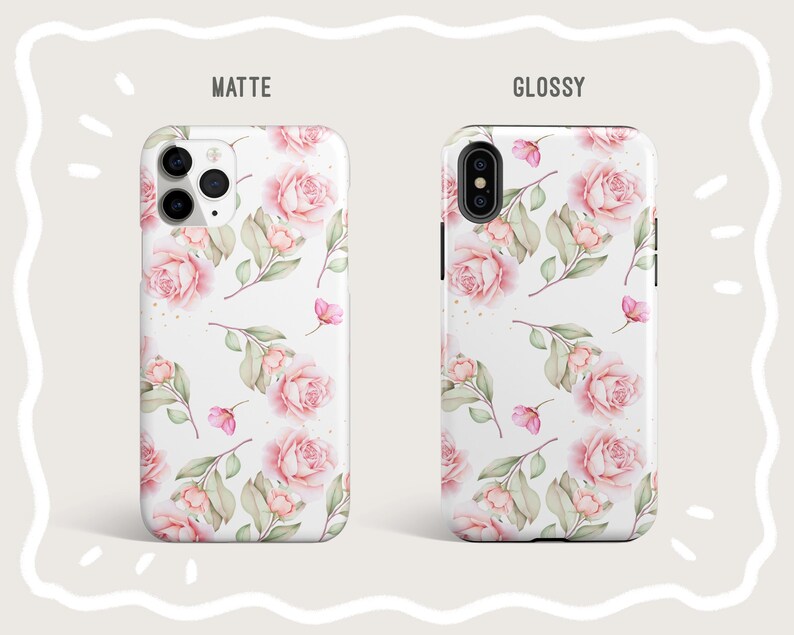 Pink Vintage Flower Phone Case for iPhone 12 Mini 11 Pro Max X XR XS 7 8 Plus Samsung Galaxy Note 8 9 10 Galaxy S10 S20 Google Pixel 2 3 4XL image 3