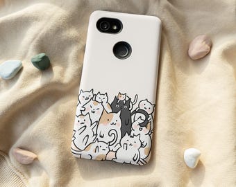 Super Cute Cats Hugging Phone Case Google Pixel 5 4 3A 2XL Cute Samsung Galaxy Note 20 S21 S20 S10 S9 FE iPhone 13 12 11 Pro Max XR XS 8 7