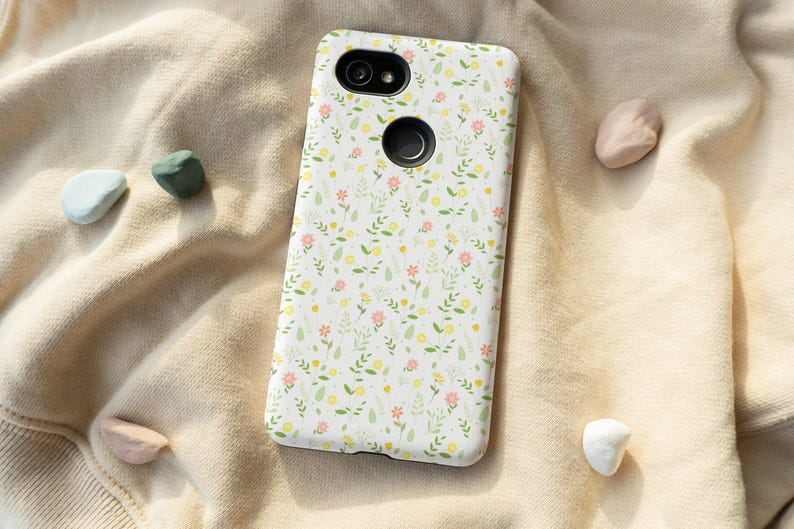 Yellow Wild Flower Pattern Aesthetic Floral Phone Case, iPhone 12 Mini 11 Pro Max X XR XS 7 8 Samsung Galaxy S10 S20 Google Pixel 2 3A 4XL image 2