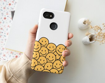 Cute Smiley Face Google Pixel Case For Pixel 7 6 Pro 5 4a 3 Case | Yellow Smiley Phone Case | Good Vibes Case | More Cute Phone Case In Shop