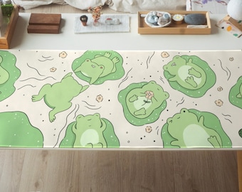 Frog Desk Mat, Aesthetic Desk Mat, Cute Froggies Desk Mat, Frog Desk Mat Cute, Animal Desk Mat, Froggies Desk Mat, Personalized Gift