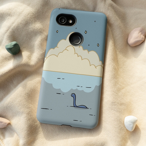 Cute Loch Ness Monster Phone Case, iPhone 12 Mini 11 Pro Max X XR XS 7 8 Samsung Galaxy Note 9 10 Galaxy S9 S10 S20 S21 Google Pixel 5 4 3XL