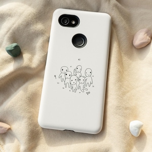 スタジオジブリ こだま 森の精霊 ファンアート 携帯ケース iPhone 12 Mini 11 Pro Max XR XS 8 Samsung Note 9 10 S20 S21 Google Pixel 5 4 3XL用
