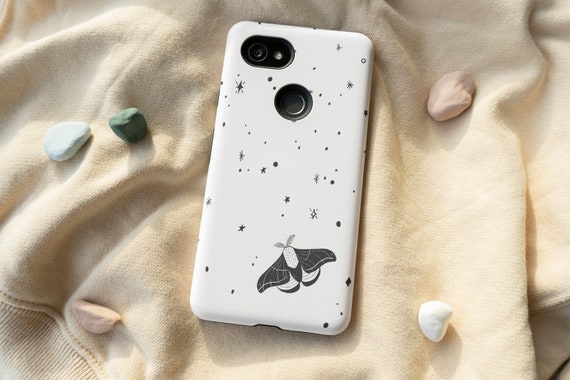 Moth Black White Art Phone Case for iPhone 12 Mini 11 Pro Max X XR XS 7 8 Samsung Galaxy Note 8 9 10 Galaxy S9 S10 S20 Google Pixel 2 3A 4XL