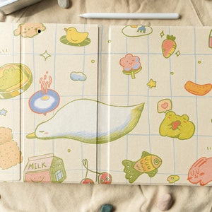 Cute Kawaii Doodle Duck Froggies Art iPad Case With Pencil Holder For iPad 10.2&quot;/10.9in/11in, iPad Air 4, iPad Pro 2021, iPad 2020/2019/2018