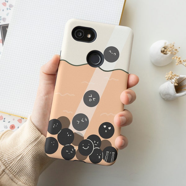 Cute Bubble Tea Art Phone Case For iPhone 12 Mini 11 Pro Max X XR XS 8 Samsung Galaxy Note 10 20 Galaxy S10 S20 S21 Google Pixel 5 4 3A 2XL