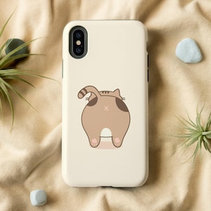 Cute Cat Butt iPhone Case, Animal Art Phone Casing