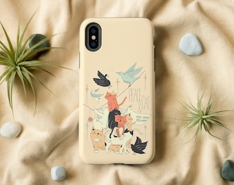 Peace And Cat iPhone Case