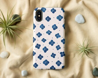 Blue Flower Pattern Phone Case for iPhone, Samsung Galaxy/Notes and Google Pixel