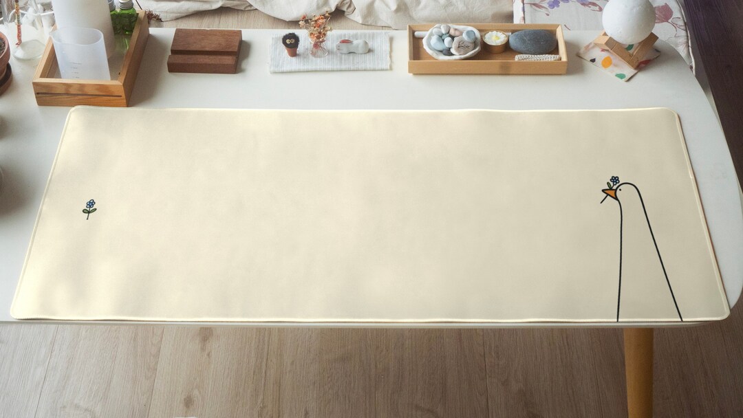 Duck Desk Mat, Cute Desk Mat, off White Desk Mat, Desk Mat Aesthetic