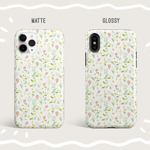 Yellow Wild Flower Pattern Aesthetic Floral Phone Case, iPhone 12 Mini 11 Pro Max X XR XS 7 8 Samsung Galaxy S10 S20 Google Pixel 2 3A 4XL image 3
