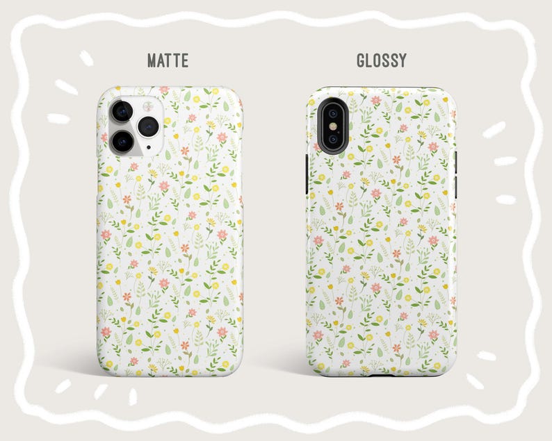 Yellow Wild Flower Pattern Aesthetic Floral Phone Case, iPhone 12 Mini 11 Pro Max X XR XS 7 8 Samsung Galaxy S10 S20 Google Pixel 2 3A 4XL image 3