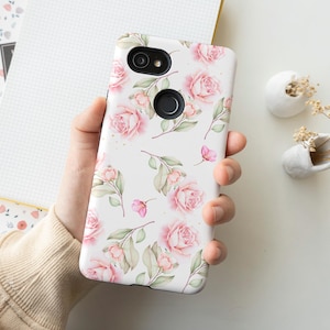 Pink Vintage Flower Phone Case for iPhone 12 Mini 11 Pro Max X XR XS 7 8 Plus Samsung Galaxy Note 8 9 10 Galaxy S10 S20 Google Pixel 2 3 4XL image 1