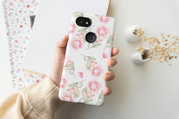 Pink Vintage Flower Phone Case for iPhone 12 Mini 11 Pro Max X XR XS 7 8 Plus Samsung Galaxy Note 8 9 10 Galaxy S10 S20 Google Pixel 2 3 4XL
