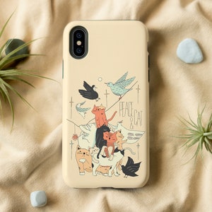 Cat Animals iPhone Case | iPhone 14 13 12 11 Pro Max Case, iPhone XS XR X Case, iPhone SE Case, Cat Phone Case, Kawaii iPhone Case