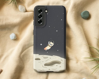 Custodia per telefono con gatto che vola nello spazio per Samsung S23 S22 S21 S20 FE S10, custodia carina per Samsung Note 20 10, custodia carina per Samsung