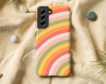 Rainbow Stripe Phone Case For Samsung S23 S22 S21 S20 FE S10 S9 Case, Samsung Note 20 10 Case, Rainbow iPhone Case & Pixel Case Available