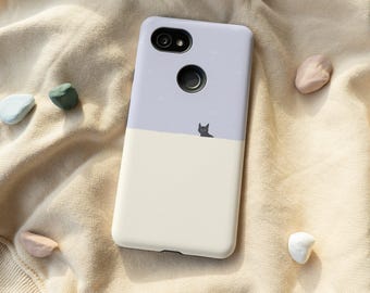 Cute Black Cat Pastel Phone Case, iPhone 12 Mini 11 Pro Max X XR XS 7 8 Samsung Galaxy Note 9 10 Galaxy S9 S10 S20 S21 Google Pixel 5 4 3XL