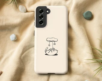 Custodia per telefono con motivo a gatto e scarabocchio / Custodia per Samsung S23, Custodia per Galaxy S22, Custodia per Galaxy S21, Custodia per Samsung S20 FE S10 S9, Custodia per Note 20 10, Custodia carina per Samsung