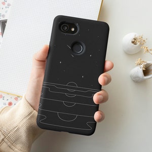 Sunset line Art Dark Phone Case, iPhone 12 Mini 11 Pro Max X XR XS 7 8 Samsung Galaxy Note 8 9 10 Galaxy S8 9 S10 S20 Google Pixel 2 3A 4XL