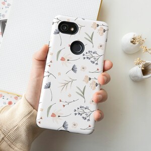 Vintage Wild Flower Pattern Floral Art Phone Case, iPhone 12 Mini 11 Pro Max X XR XS 7 8 Samsung Galaxy S21 S20 S10 Google Pixel 5 4 3AXL image 1