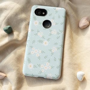 Pastel Blue Flower Phone Case for iPhone 12 Mini 11 Pro Max X XR XS 7 8 Plus Samsung Galaxy Note 8 9 10 Galaxy S10 S20 Google Pixel 2 3 4XL image 2