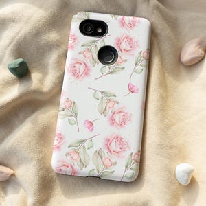 Pink Vintage Flower Phone Case for iPhone 12 Mini 11 Pro Max X XR XS 7 8 Plus Samsung Galaxy Note 8 9 10 Galaxy S10 S20 Google Pixel 2 3 4XL image 2