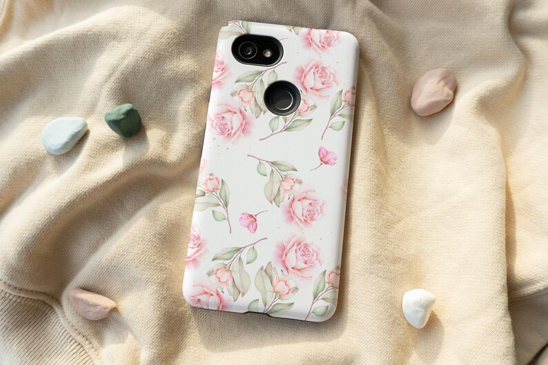 Pink Vintage Flower Phone Case for iPhone 12 Mini 11 Pro Max X XR XS 7 8 Plus Samsung Galaxy Note 8 9 10 Galaxy S10 S20 Google Pixel 2 3 4XL image 2