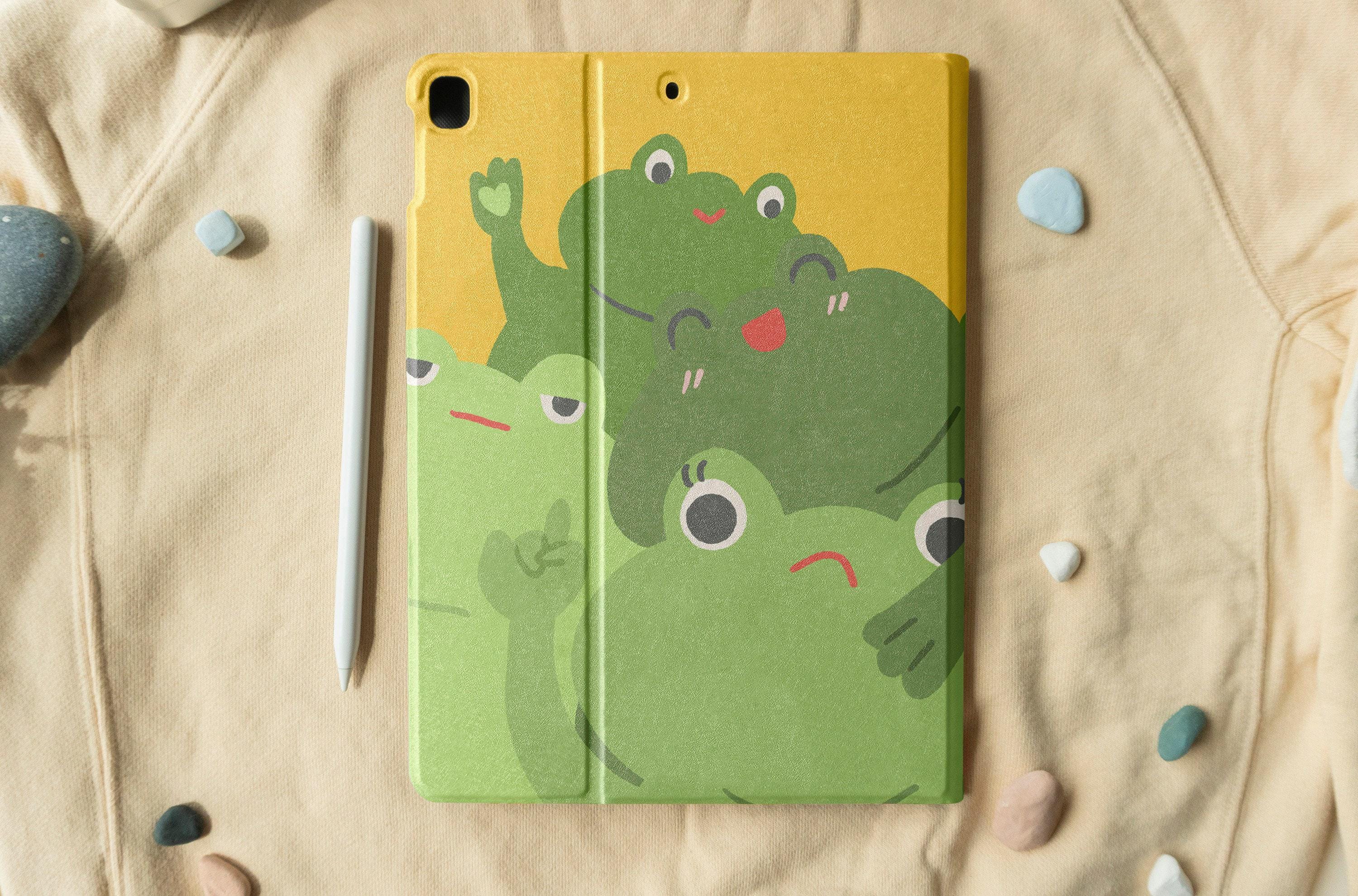 Cute Froggies iPad Case With Pen Slot for Book Stand iPad 10.2