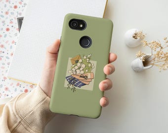 Aesthetic Green Art Phone Case, Aesthetic iPhone 12 Mini 11 Pro Max X XR XS 7 8 Samsung Note 9 10 Galaxy S9 S10 S20 S21 Google Pixel 5 4 3XL