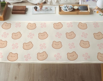 Cute Bear Desk Mat, Bear Pattern Desk Mat, Kawaii Desk Mat, Desk Mat Aesthetic, Desk Mat Cute, Cute Animal Desk pad, Desk Accessories