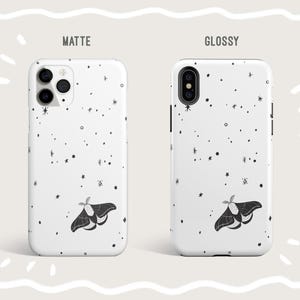 Moth Black White Art Phone Case for iPhone 12 Mini 11 Pro Max X XR XS 7 8 Samsung Galaxy Note 8 9 10 Galaxy S9 S10 S20 Google Pixel 2 3A 4XL image 3