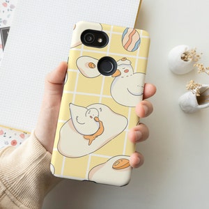 iPhone 14 Cute Duck and Egg iPhone 13 Cases for iPhone 12 11 Pro Max Google Pixel 6 Pixel 5 4A 3 2XL Case Samsung S22 S21 Case Note 20 Case