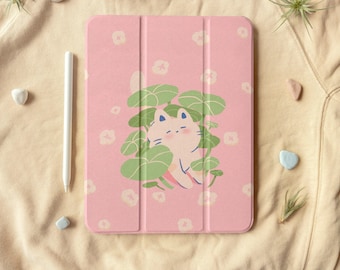Funda plegable para iPad con diseño de gato y ranura para bolígrafo, funda Kawaii para iPad, funda bonita para iPad Pro, funda para iPad Air