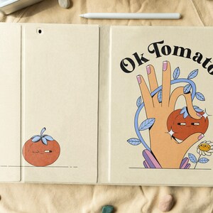 Ok Tomato iPad Case With Pen Slot For Book Stand iPad 10.2"/10.9in/11in/12.9in, iPad Air 5/4, iPad Pro 2021, iPad 2022/2020/2019