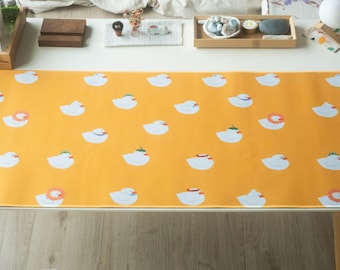 Alfombrilla de escritorio con estampado de pato kawaii, bonito accesorio de escritorio amarillo