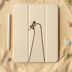 White Duck Foldable iPad Case With Pen slot, Flip iPad 10.2"/10.9in/11in/12.9in, iPad Air 5/4, iPad Pro 2022/2021, iPad 2022-2018