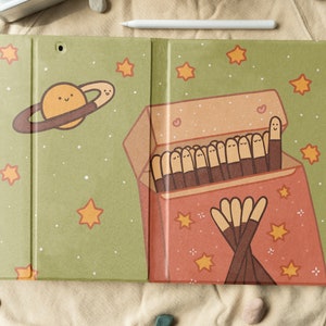 Cute Pocky Cartoon iPad Case With Pen Slot For Book Stand iPad 10.2"/10.9in/11in, Cute iPad Air 4, iPad Pro 2022/2021, iPad 2020/2019/2018