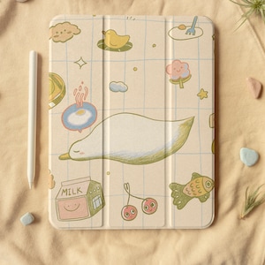 Cute Foldable iPad Case With Pencil Holder For iPad 10.2&quot;/10.9in/11in, iPad Air 4, iPad Pro 2021, iPad 2020/2019/2018