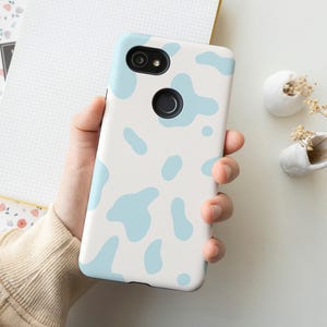 Funda para teléfono con estampado de vaca azul para iPhone 13 12 11 Pro Max, Google Pixel 5 4A 3 2XL, Samsung Galaxy S21 S20 S10 S9 S8, Samsung Note 20 10 9 8