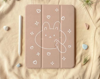 Funda plegable para iPad con ranura para bolígrafo, diseño de animales adorables, para iPad de 10,2", 10,9" y 11", iPad Air 5, iPad Pro 2022/2021 y iPad 2020/2019/2018