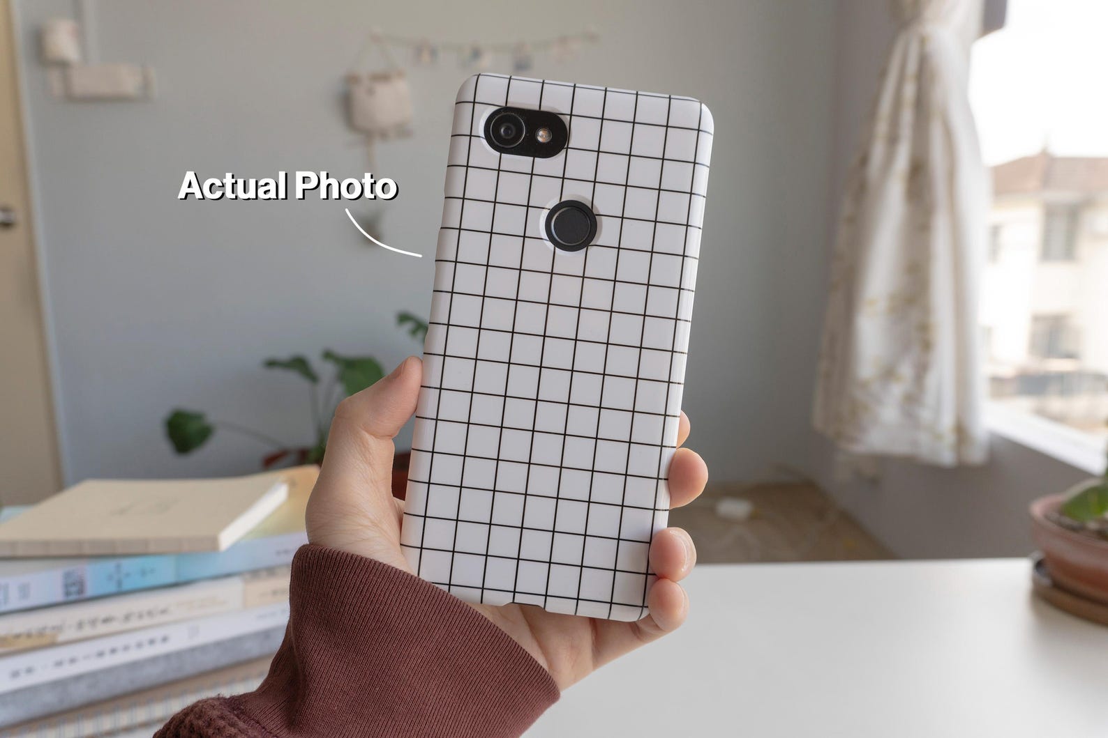Black Minimalist Grid Line Phone Case, More Color Options for Iphone ...
