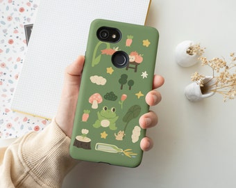 Cute Google Pixel Cases | Green Frog Art Phone Case