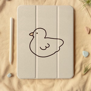 iPad Case Cute Duck Art Foldable iPad Case With Pen slot, Cute Flip iPad 10.2"/10.9in/11in, iPad Air 4, iPad Pro 2021, iPad 2020/2019/2018