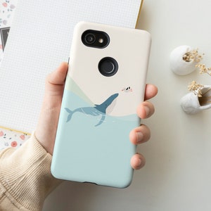 Cute Whale Art Phone Case for iPhone 12 Mini 11 Pro Max X XR XS Samsung Galaxy Note 8 9 10 Galaxy S8 9 S10 S20 S21 Google Pixel 5 4 3A 2XL