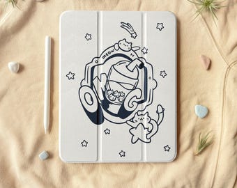 Funda plegable para iPad con diseño de gatos y ranura para bolígrafo, para iPad de 10,2, 10,9, 11 y 12,9 pulgadas, iPad Air 5/4, iPad Pro 2022/2021 y iPad 2022-2018