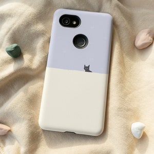 Cute Black Cat Pastel Phone Case, iPhone 12 Mini 11 Pro Max X XR XS 7 8 Samsung Galaxy Note 9 10 Galaxy S9 S10 S20 S21 Google Pixel 5 4 3XL