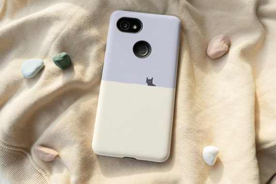 Cute Black Cat Pastel Phone Case, iPhone 12 Mini 11 Pro Max X XR XS 7 8 Samsung Galaxy Note 9 10 Galaxy S9 S10 S20 S21 Google Pixel 5 4 3XL